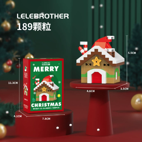 MerryBricks Yılbaşı Köyü Mikro Blok Seti – 12 Farklı Figür, Aile & Çift Aktivitesi