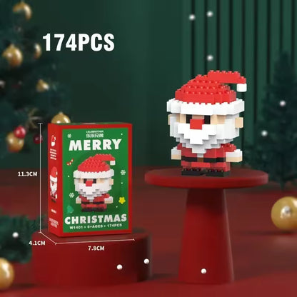 MerryBricks Yılbaşı Köyü Mikro Blok Seti – 12 Farklı Figür, Aile & Çift Aktivitesi