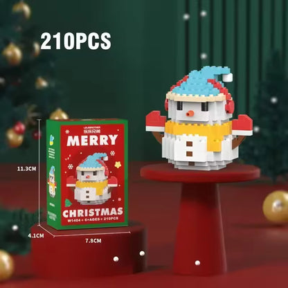 MerryBricks Yılbaşı Köyü Mikro Blok Seti – 12 Farklı Figür, Aile & Çift Aktivitesi