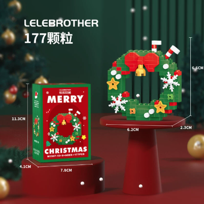 MerryBricks Yılbaşı Köyü Mikro Blok Seti – 12 Farklı Figür, Aile & Çift Aktivitesi